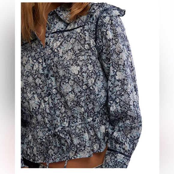 Free People Cotton Printed  Daybreak Blouse - Picture 4 of 10